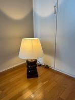 Tafellamp, bruin hout, 64 cm, Ophalen, Hout, 50 tot 75 cm, Vintage