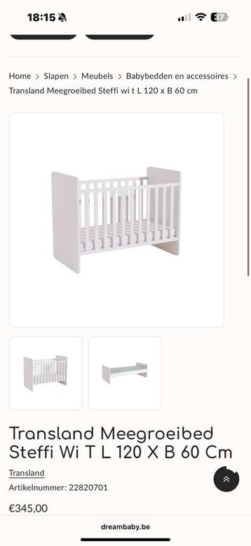 Meegroeibed Transland Steffi wit met Aerosleep matras beschikbaar voor biedingen