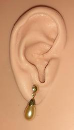 oorbellen parels vintage goud met beige parel, Handtassen en Accessoires, Oorbellen, Verzenden, Beige, Overige materialen