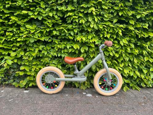 Trybike steel loopfiets 2-in-1 matt groen, Fietsen en Brommers, Fietsen | Driewielers, Gebruikt, Verstelbare zitting, Ophalen