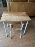 Vintage schooltafel + schoolstoelset, Kinderen en Baby's, Ophalen, Gebruikt, Tafel(s) en Stoel(en)