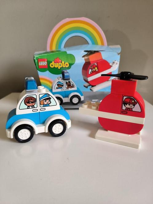 Duplo Brandweerhelikopter en politiewagen (10957), Kinderen en Baby's, Speelgoed | Duplo en Lego, Zo goed als nieuw, Duplo, Complete set