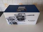 Le Creuset klassieke roestvrijstalen pannen, set van 3, Ophalen of Verzenden, Nieuw, Inox