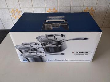 Set de 3 casseroles Inox Classique Le Creuset, Enlèvement ou Envoi, Neuf, Inox