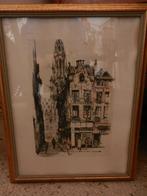 Jan Korthals RUE DU MARCHE AUX HERBES BRUXELLES, Antiek en Kunst, Kunst | Litho's en Zeefdrukken, Ophalen of Verzenden