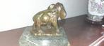 bronzen olifant op marmeren voet, Comme neuf, Kastdecoratie, Enlèvement