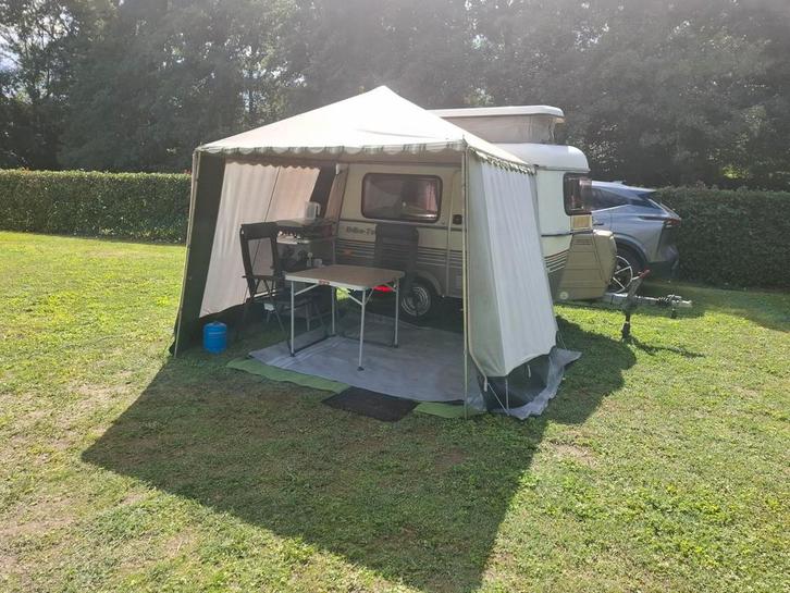 Authentieke voortent eriba touring puck (1994), Caravans en Kamperen, Tenten, Gebruikt, Ophalen