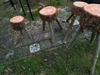 Houten krukjes / stevig kan je op zitten, Tuin en Terras, Ophalen, Zo goed als nieuw