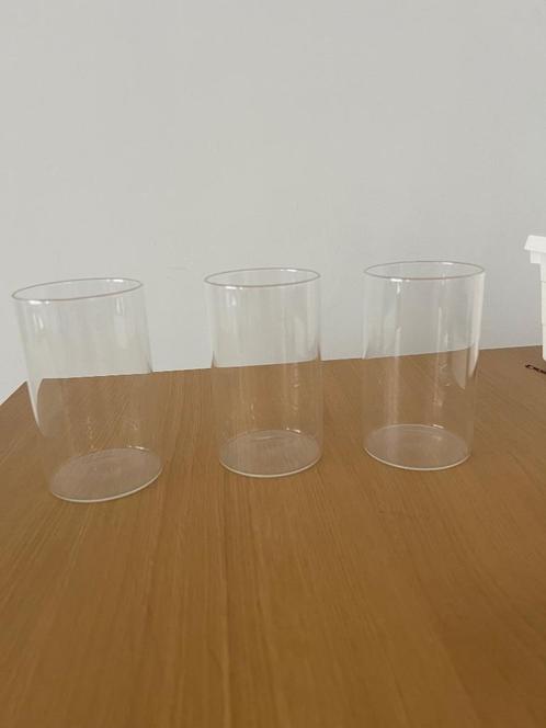 Set van 3 minimalistische glazen vazen, Huis en Inrichting, Woonaccessoires | Vazen, Nieuw, Wit, Minder dan 50 cm, Glas, Ophalen