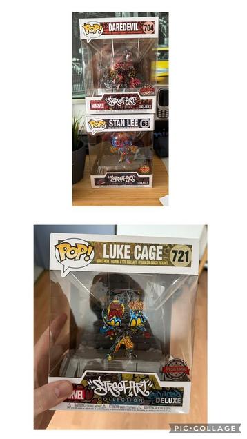 3 Funko pop street art stan lee ,daredevil et luke cage, Enlèvement, Comme neuf