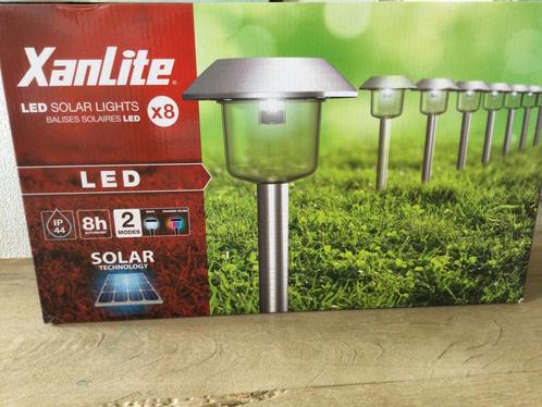 8 LED SOLAR LIGHTS -NIEUW (3 dozen)=24 lampen, Tuin en Terras, Buitenverlichting, Nieuw, Led, Ophalen