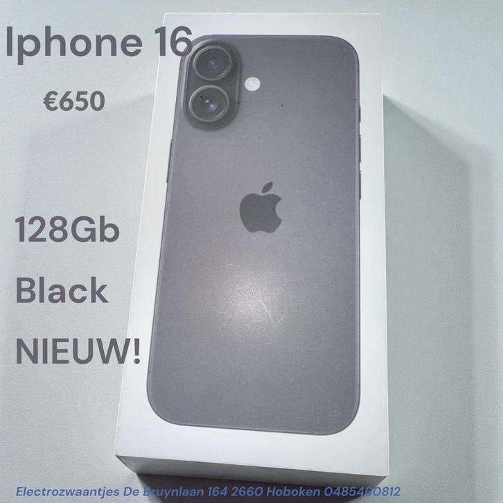 Iphone 16 128gb NIEUW 2 jaar garantie, Telecommunicatie, Mobiele telefoons | Toebehoren en Onderdelen, Zo goed als nieuw, Ophalen of Verzenden
