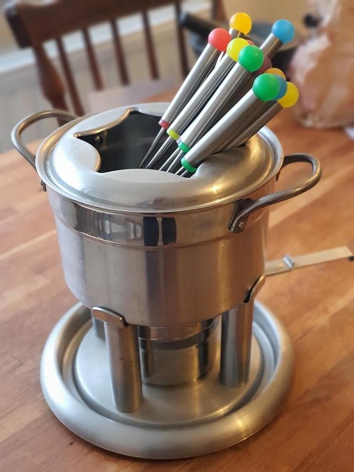 Farberware Retro Fondue Set met Brander, Electroménager, Fondue, Comme neuf, Service à fondue, Brûleur, Enlèvement ou Envoi