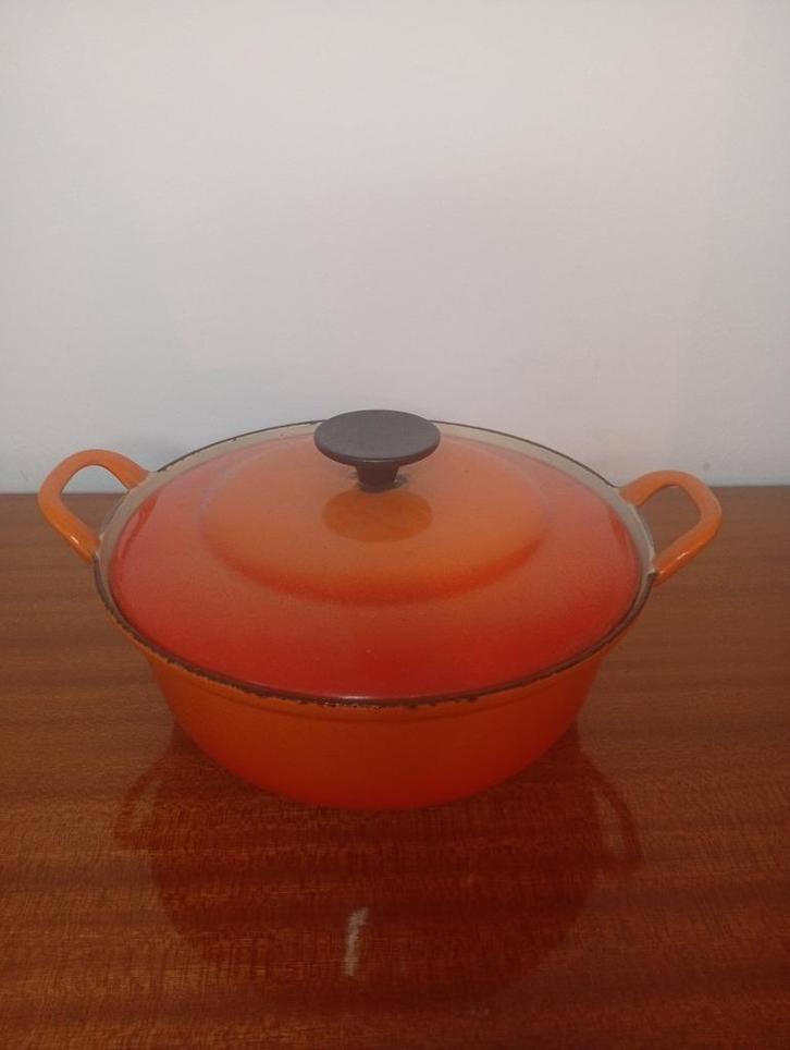 Klassieke Le Creuset braadpan, Huis en Inrichting, Keuken | Potten en Pannen, Gebruikt, Koekenpan of Braadpan, Gietijzer, Ophalen of Verzenden