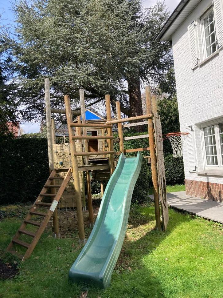 buitenspeelruimte, Kinderen en Baby's, Speelgoed | Buiten | Speeltoestellen, Glijbaan, Klimnet, Klimtouw, Klimwand, Loopbrug, Ophalen