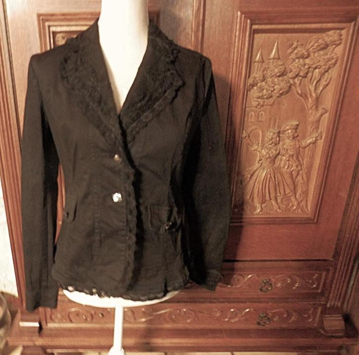 (44)- veste femme t.38 noir - folia -, Kleding | Dames, Jassen | Zomer, Zo goed als nieuw, Maat 38/40 (M), Zwart, Ophalen of Verzenden