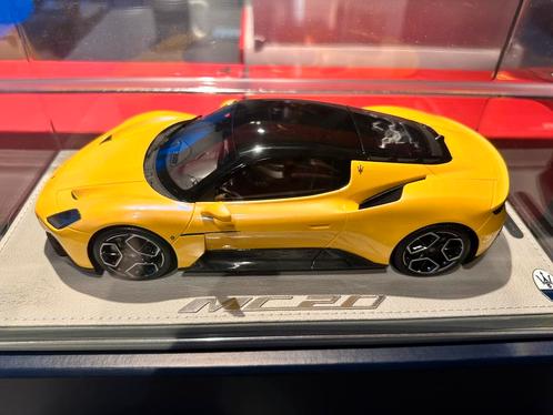 MASERATI MC20 2020 BBR 1/18 GIALLO GENIO P18191D, Hobby en Vrije tijd, Modelauto's | 1:18, Zo goed als nieuw, Auto, Autoart, Ophalen of Verzenden