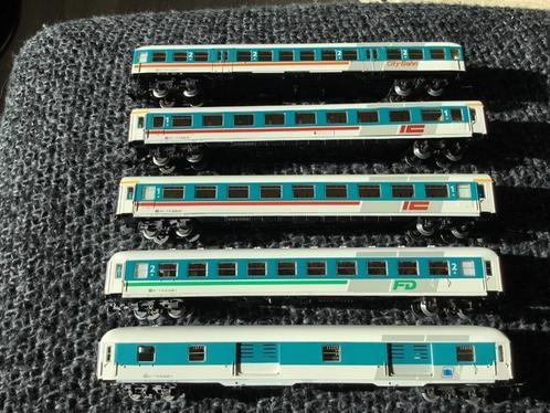 Marklin set van 5 personen wagens 4220 tot 4223, Hobby en Vrije tijd, Modeltreinen | H0, Zo goed als nieuw, Wagon, Wisselstroom