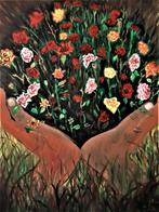Boeket bloemen in handen, schilderij van Joky Kamo vendu❗, Antiek en Kunst, Kunst | Schilderijen | Modern, Ophalen