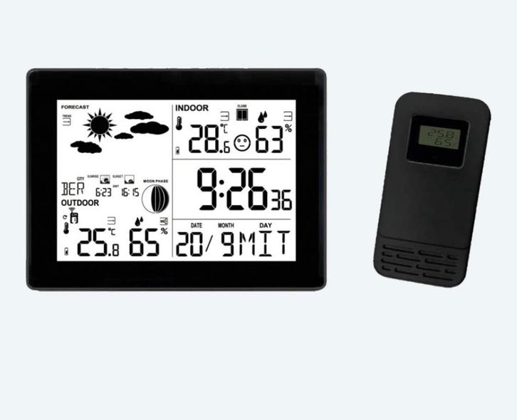 Digitaal weerstation op batterijen, Audio, Tv en Foto, Weerstations en Barometers, Nieuw, Weerstation, Ophalen
