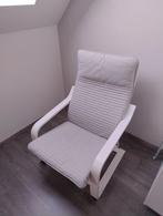 IKEA Poäng fauteuil met wit frame en lichtgrijs kussen, Enlèvement, Utilisé, 75 à 100 cm, 50 à 75 cm