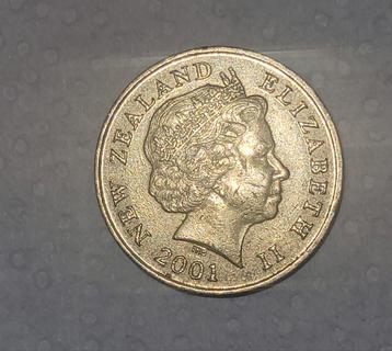 Nieuw-Zeelandse munt van 2 dollar 2001  beschikbaar voor biedingen