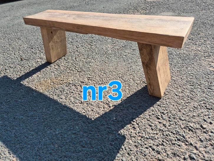 Eiken zitbank tuinbank halbank bijzetafel, Tuin en Terras, Tuinbanken, Ophalen