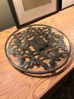 Joli plat à tarte fer forgé et verre, Enlèvement ou Envoi, Comme neuf