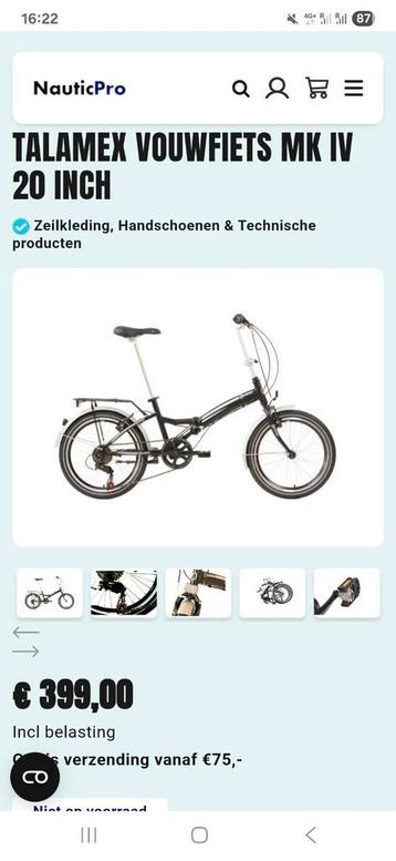 Nieuw Tamalex vouwfiets 20 inch met tasje 200€ beschikbaar voor biedingen