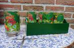 Set van 6 glazen met floraal motief in houten kistje - NIEUW, Ophalen, Nieuw