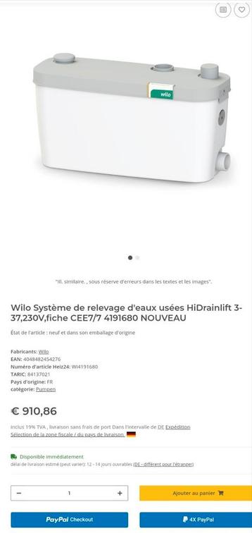 nieuwe rioolliftpomp beschikbaar voor biedingen