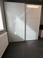 Witte kleerkast Staud met Alpine white glazen schuifdeuren, Huis en Inrichting, Ophalen, Gebruikt, 200 cm of meer, Met hangruimte