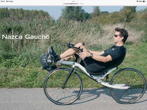 Nazca Gaucho Tour 28 met aerostuur - ligfiets, Vélos & Vélomoteurs, Vélos | Vélos couchés, Comme neuf, Autres marques, Guidon haut