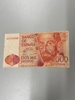 Espagne Billet banque espagnol 2000 Pesetas 1980 bon état, Enlèvement ou Envoi, Billets en vrac, Autres pays