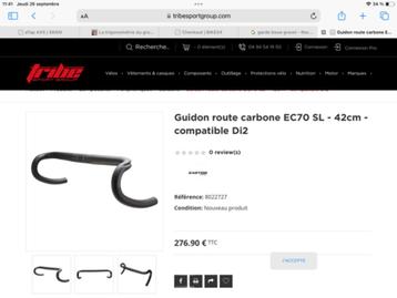 CINTRE ROUTE ou GRAVEL EASTON carbone EC70SL disponible aux enchères