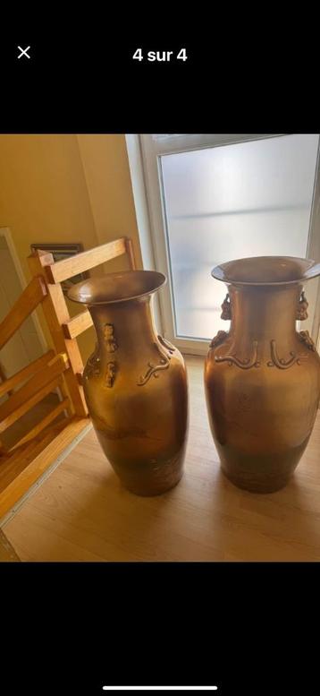 Deux grands vases de style chinois japonais auteur 1,20 m po beschikbaar voor biedingen