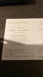 Zuster An Luyten, Verzamelen, Bidprentjes en Rouwkaarten, Verzenden, Bidprentje