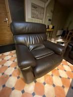 Fauteuil en cuire noir pleine fleur, Maison & Meubles, Enlèvement, Comme neuf