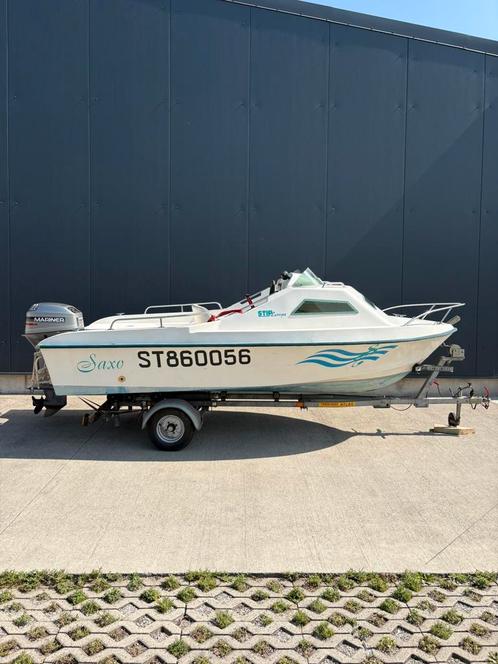 Bateau à moteur plus remorque, Watersport en Boten, Speedboten, Zo goed als nieuw, 3 tot 6 meter, Benzine, Minder dan 70 pk, Polyester