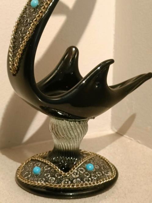 Splendide signe Murano verre Aubergine métal argenté turquoi, Antiquités & Art, Antiquités | Verre & Cristal, Enlèvement ou Envoi