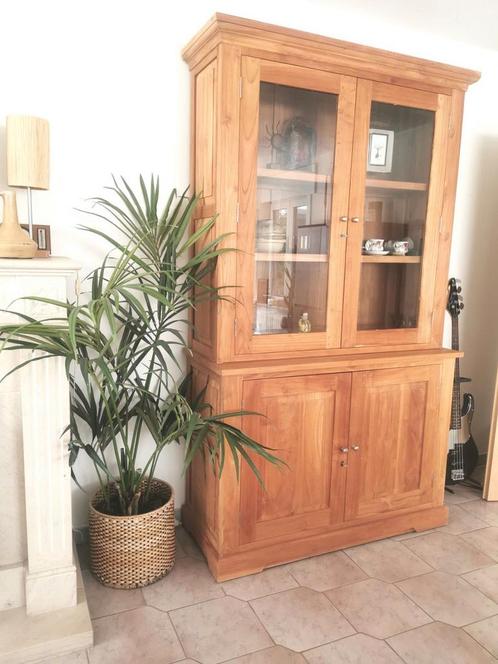 Vitrinekast 127 x 220 cm, Huis en Inrichting, Kasten | Buffetkasten, Zo goed als nieuw, Teakhout, Ophalen