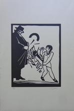 ROLAND TOPOR / EXHIBITIONISTE / ZW-W LINOSNEDE / 51x33cm SIG, Ophalen of Verzenden