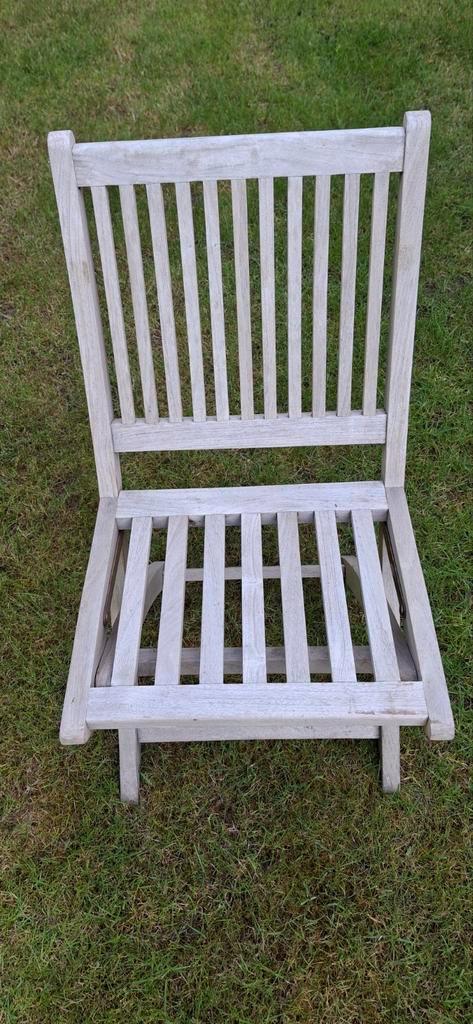 6 teakhout tuinstoelen stapelbaar met kussen., Tuin en Terras, Tuinstoelen, Zo goed als nieuw, Teakhout, Stapelbaar, Ophalen