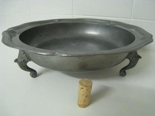 Tinnen schaal, 1866 gram, voor bv fruit enz, diam 32cm, Antiek en Kunst, Antiek | Tin, Ophalen of Verzenden