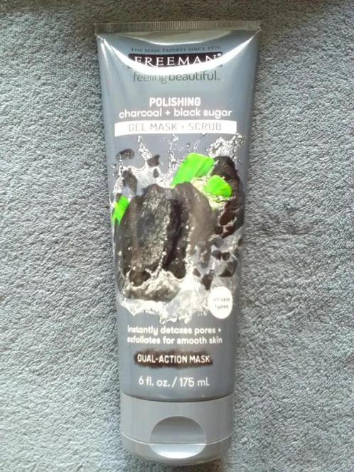 Gelmasker + scrub, polijstmiddel, houtskool + zwarte suiker,, Handtassen en Accessoires, Uiterlijk | Gezichtsverzorging, Nieuw