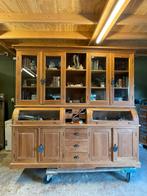 Teak Buffetkast Apothekerskast met Facet geslepen glas., Glas, 200 cm of meer, Met deur(en), Nieuw