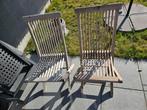 2 verstelbare houten stoelen, Tuin en Terras, Tuinstoelen, Ophalen, Gebruikt, Teakhout, Verstelbaar