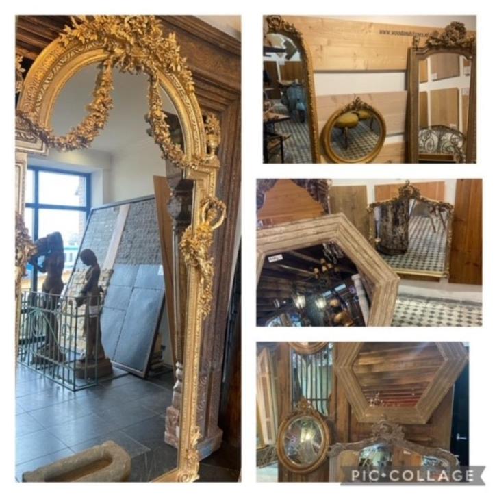 UNIEK ASSORTIMENT FRANSE BROCANTE SPIEGELS!, Antiek en Kunst, Curiosa en Brocante, Ophalen