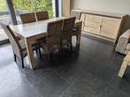 Meubelen eetkamer en salontafel, Huis en Inrichting, Ophalen, Zo goed als nieuw, Hedendaags, look lichte eik, 4 tot 6 stoelen