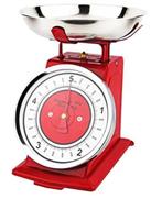 Retro weegschaal rood tot 5kg, Ophalen, Zo goed als nieuw, Keukenweegschaal